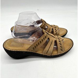 Clarks Artisan Sandals Womens Slip On Suede Leather Flats Active Air Tan 11 M